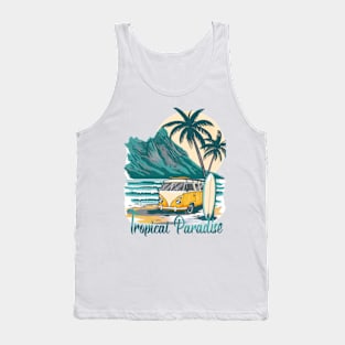 Tropical paradise Retro Summer Vibes Beach Life Classic Car Novelty Gift Tank Top